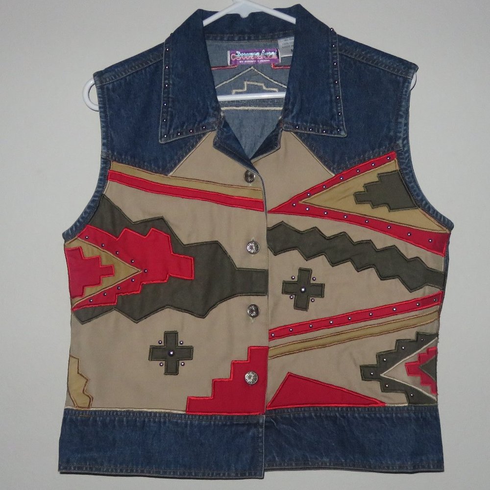 Vintage Cowgirl Art Jean Vest